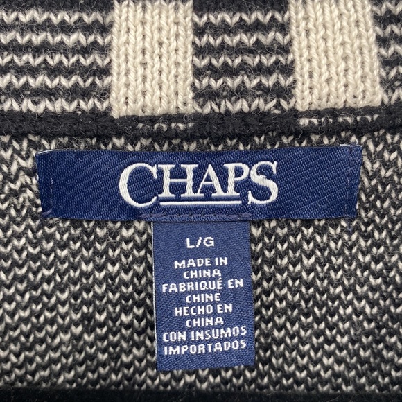 (#126)CHAPS Plaid Sweater Jacket - Picture 3 of 4